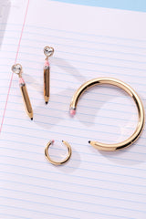 Alex and Ani Open Pencil Ring - Two Tone Nickel-Free Design, Cute Adjustable Ring, Fits Size 7, Unique School-Day Fashion for Women