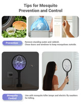 YISSVIC Electric Fly Swatter 4000V Bug Zapper Racket Dual Mode (1, Black)