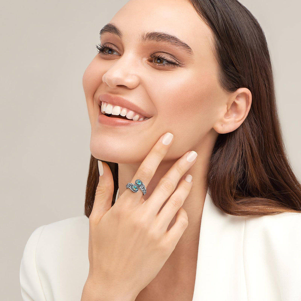 AVECON Just Breathe Rings for Women， Adjustable Size 6-8