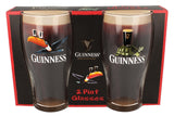 Guinness Official Merchandise Tortoise/Toucan Gilroy 2 Pint Glass Set Transparent