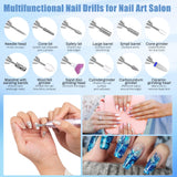 Electric Nail Drill Professional 50000RPM, Electric Nail File Portable for Acrylic Gel Nails, 6000mAh Rechargeable Nail Drill Machine, Efile Kit with 12pcs Bits for Manicure Salon Home