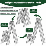 A-Frame Cucumber Trellis for Raised Bed, 50"x 16" Adjustable Heavy Duty Metal Garden Trellis for Climbing Plants Outdoor, Plant Support for Tomatoes Pea Bean Grape Vining Vegetables (2 Pack)