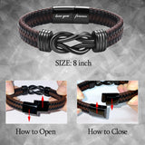 WIKHIA Gifts for Grandson from Grandpa Grandma, Cool Infinity Leather Bracelet Grandson Christmas Birthday Present Ideas for Men