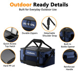 [2026 Updated] 50 Can Collapsible Soft Cooler Bag with Hard PP Lid, Leakproof Insulated Ice Chest with Quick-Access Top Hatch, Bottle Opener & Mini Table for Beach, Camping, Travel (Navy Blue)