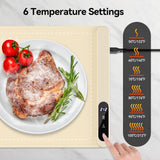 Food Warming Mat, Silicone Electric Warming Tray with 6 Adjustable Temperature, Full Surface Heating, Portable Roll Up Heating Mat with Heat-resistant Pad, Kitchen Food Warmer Pad for Buffets Party