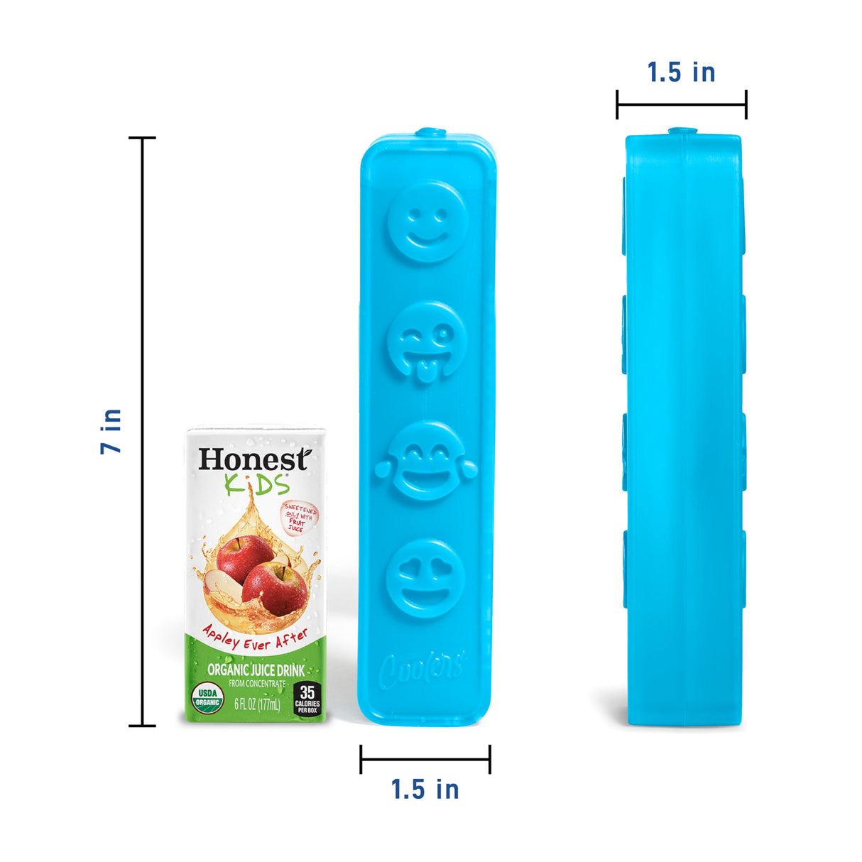 Cool Coolers by Fit & Fresh Kids Icicle Lunch Box Ice Pack Sticks, Icicle Ice Sticks for Lunch Bags and Coolers, Lunch Ice Pack Sticks, Reusable, Multicolored, Smile Icicles, 8PK