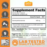 HARVEST NATURALS Palmitoylethanolamide Capsules | Pea 400mg | 400 Pill Count | Promotes Natural Inflammation & Discomfort Relief