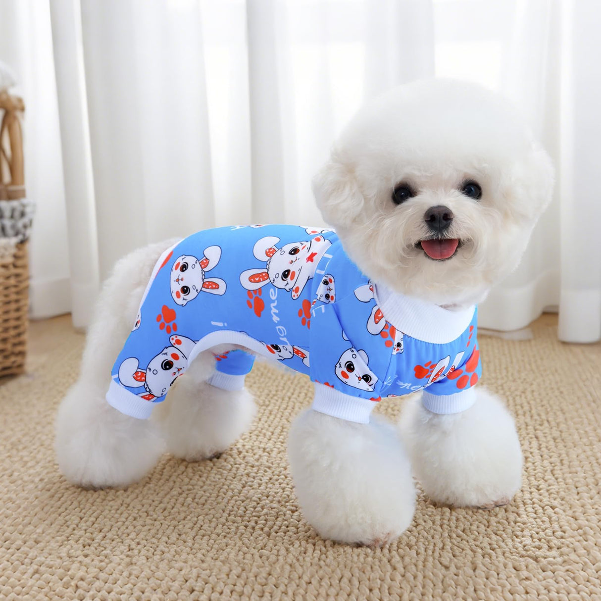 XPUDAC 4 Pieces Dog Pajamas for Small Dogs Pjs Clothes Puppy Onesies Outfits for Doggie Christmas Shirts Sleeper for Pet Cats Jammies-L