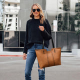 Montana West Tote Bag for Women Top Handle Satchel Purse Oversized Shoulder Handbag Hobo Bags Brown Christmas Gift MWC-118BR