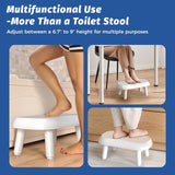 Clirass Toilet Stool Squat - 6.7", 7.5", 8.3" and 9" Adjustable Heights - Bathroom Potty Poop Stool for Adults and Kids with Non-Slip Design