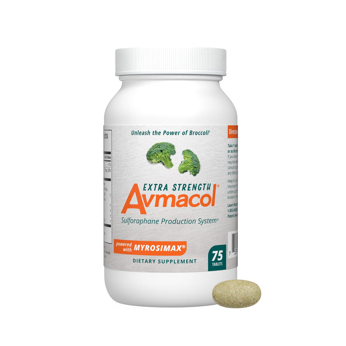Nutramax Laboratories Avmacol Extra Strength #1 Researched Sulforaphane-Producing Brand for Detoxification, Antioxidant Support, Immune Health, Adults & Children, Moringa, 75 Tablets