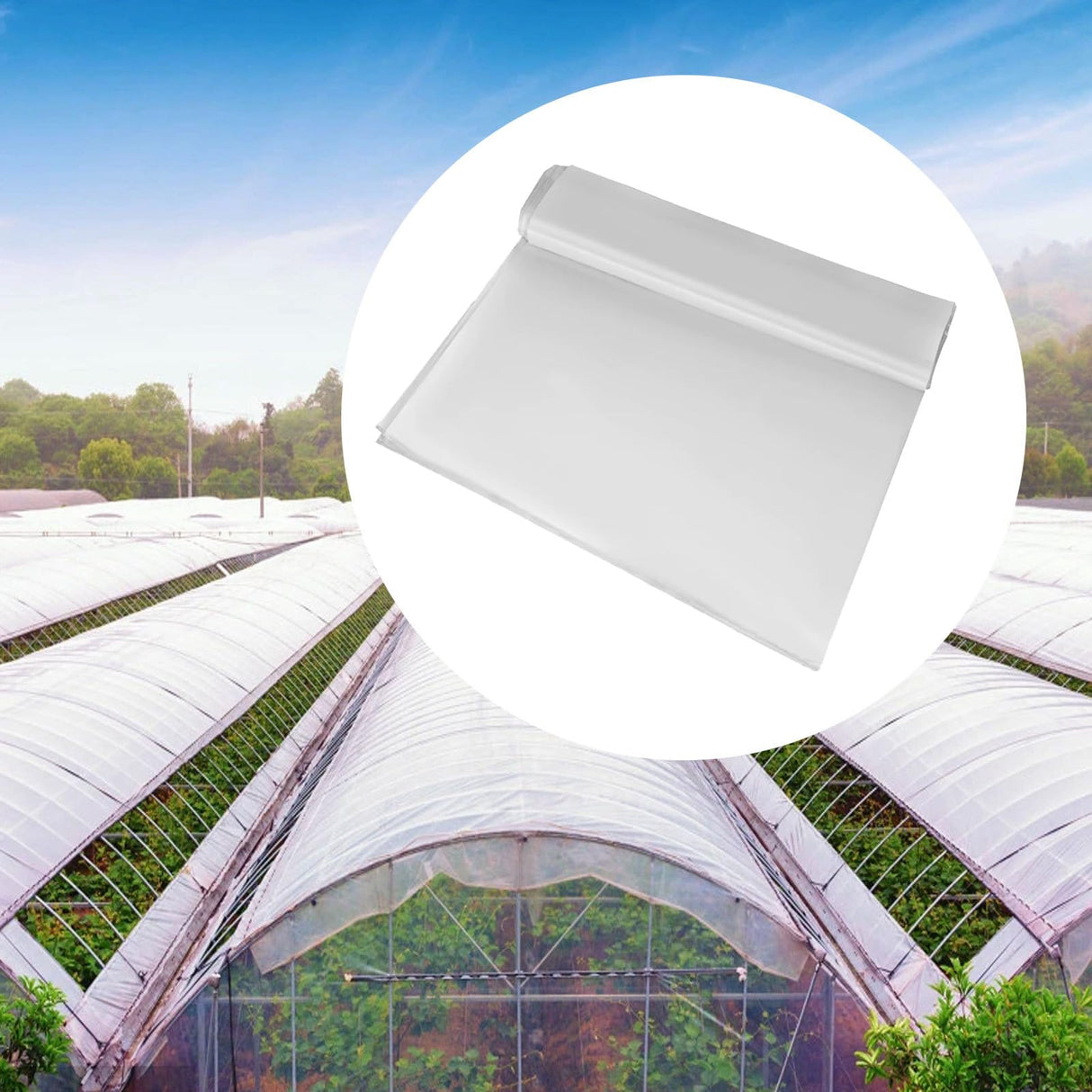 VEVOR Greenhouse Plastic Sheeting 8 x 25 ft, 6 Mil Thickness UV Resistant Clear Polyethylene Film, Hoop Green House Cover for Farms, Agriculture, Garden