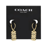 COACH Quilted C Tag Drop Earrings Golden One Size