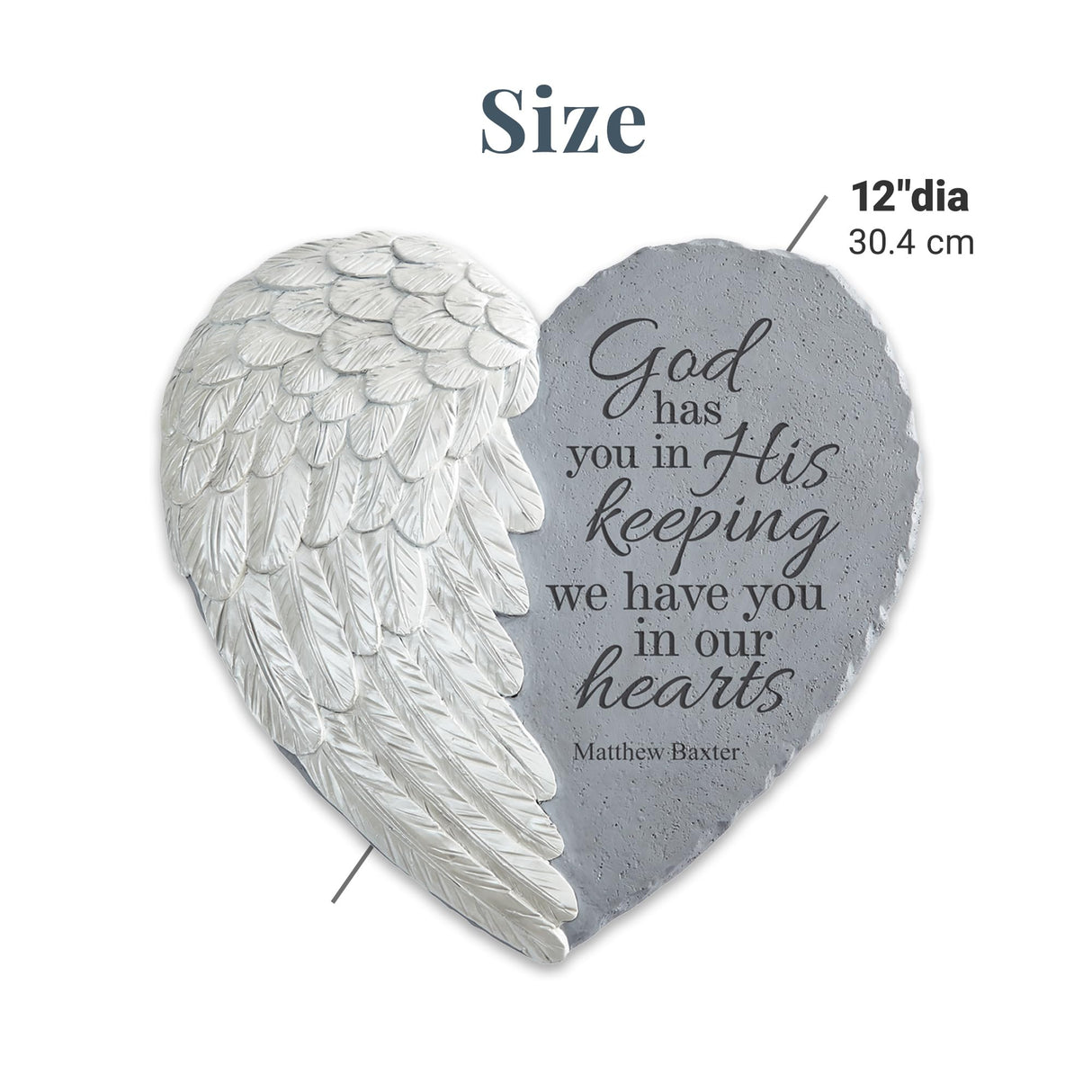 Let's Make Memories Personalized Memorial Garden Stone - Sympathy - Loss of Loved One - Condolences - Indoor/Outdoor - Durable Resin - 3D Wings of Love - Your Wings