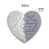 Let's Make Memories Personalized Memorial Garden Stone - Sympathy - Loss of Loved One - Condolences - Indoor/Outdoor - Durable Resin - 3D Wings of Love - Your Wings