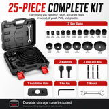 KATA 25 Piece Hole Saw Kit with 3/4"-6" for Wood, Drywall, PVC and Plastic