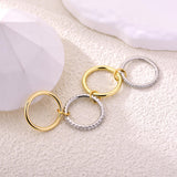 Canboer Gold and Silver Interlocked Stackable Rings for Women CZ Interlocking Stack Statement Rings Set Mixed Metals Trendy Chunky Two-Toned Connected Bands Stacking Ring Non Tarnish Size 8