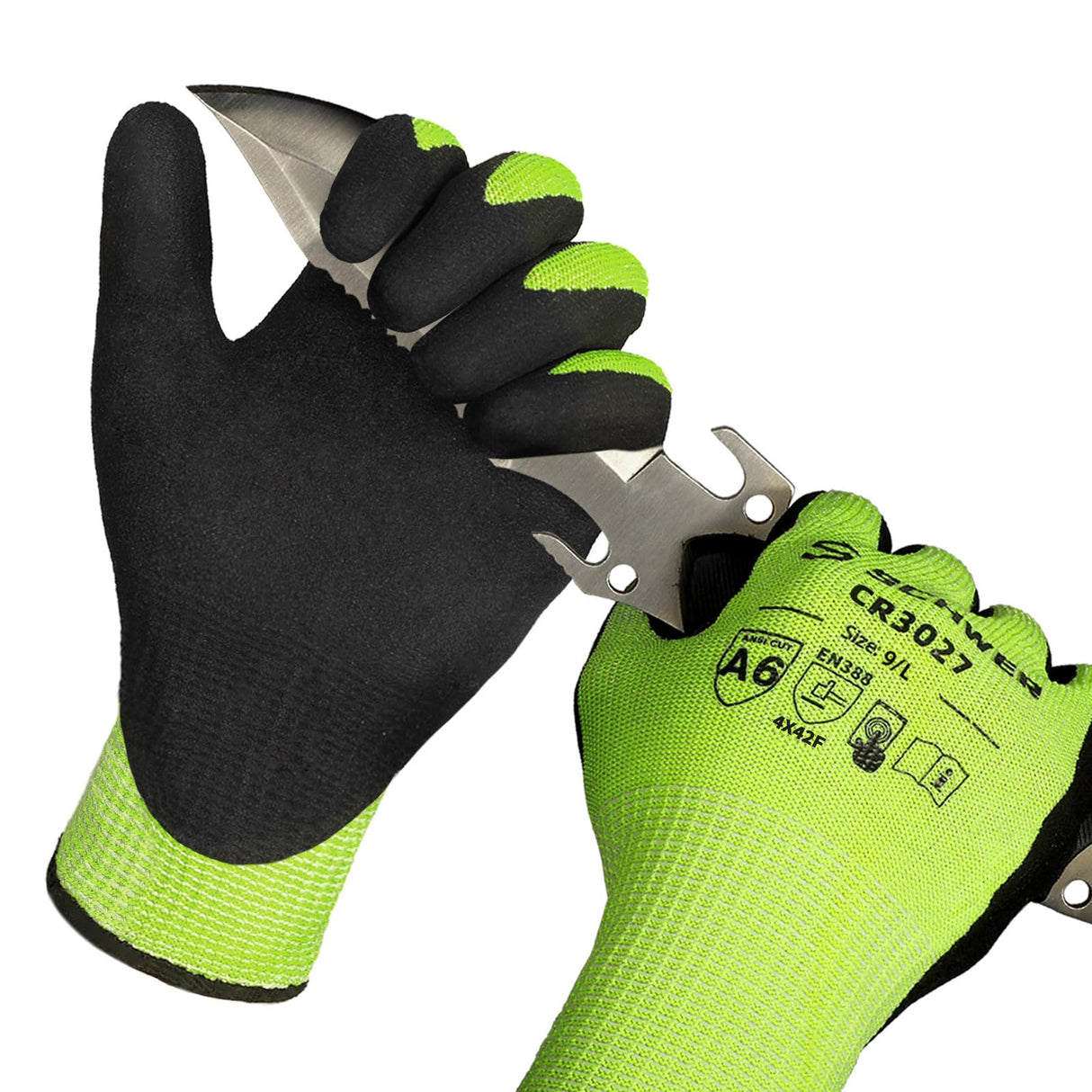 Schwer 120 Pairs Cut Resistant Gloves ANSI A6/A7 (Send Randomly) Cut Proof Work Gloves, Touchscreen, for Men and Women Used for Woodworking, Glass Cutting, Construction, Cargo Handling, Car Repair, L