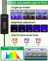 2PCS 120 Cell Self-Watering Seed Starter Tray Kit with Grow Light Humidity Dome,120-Cell Large Plant Seedling Tray, 3 Color Growing Light, Seed Starting Trays for Plant Germination（2PCS, 120 Cell）