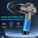 TOLOCO Massage Gun, Deep Tissue Back Massager for Athletes with 10 Massage Heads, Electric Muscle Percussion Massager for Any Pain Relief, FSA and HSA Eligible, Gifts for Fathers Day, Carbon