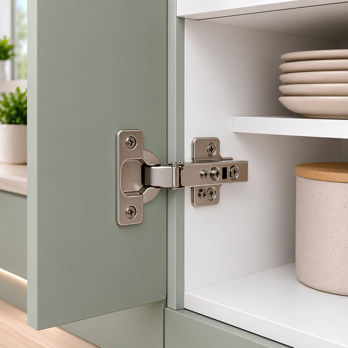 Berta 10-Pack Full Overlay Frameless Soft-Close European Hinges, 110° 3D Adjustable, Clip-On Concealed Kitchen Cabinet Door Hinges with Screws - Ideal for Modern Cabinets