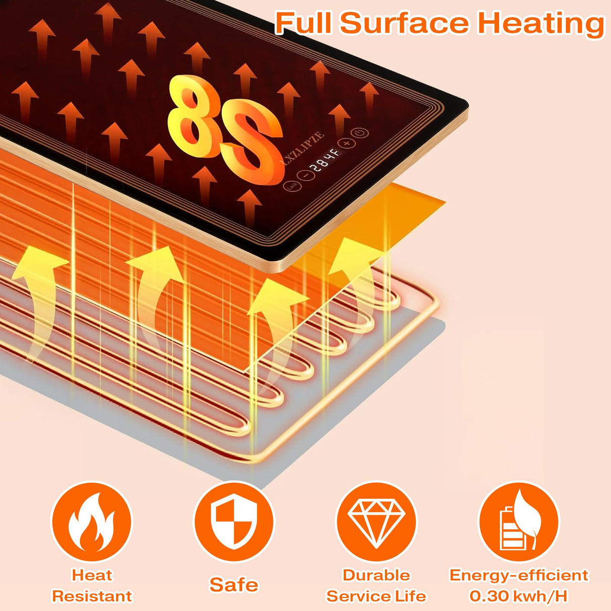 Electric Warming Tray for Food (Long 24x12 Inches), Warming Trays with 12 Temp-Settings,Built-in Thermostat and Full Surface Heating,Versatile Food Warmers for Parties Buffet,Gatherings,Daily Use