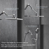 5 Inch Adjustable Shower Head Extension Arm, With Locking Set Screw, Singing Rain 304 Stainless Steel Chrome Angle Height Adjustable, Easy Install, G1/2 Universal Connector Compatible (Chrome Finish)
