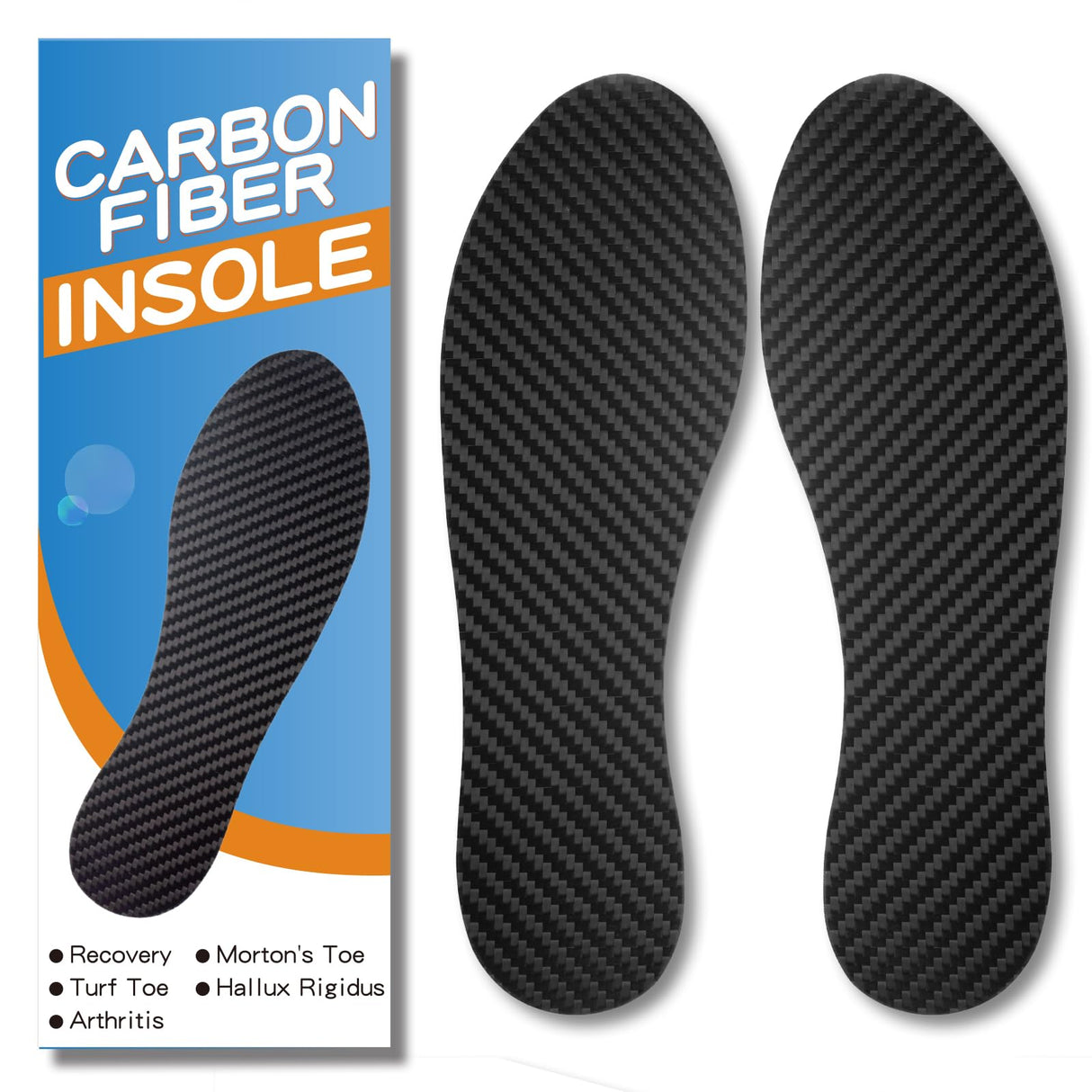 1 Pair Carbon Fiber Insole for Men Women Rigid Carbon Fiber Shoe Insert Carbon Fiber Foot Plate for Hallux Rigidus Limitus, Turf Toe，Morton's Toe (11.85” / 300mm - Men's 12.5 / Women's Size 13.5)