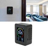 Carbon Dioxide Monitor, Infrared Sensor Ventilation Hole Temperature Humidity Testing Good Heat Dissipation CO2 Detector for Schools (Black)