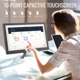 Jhcztrk 15.6 Inch Portable Monitor Touchscreen IPS Screen HDR Gaming Monitors Built-in Speakers, USB-C HDMI, VESA Compatible, for Laptop PC Mobile PS4 PS5 External Screen