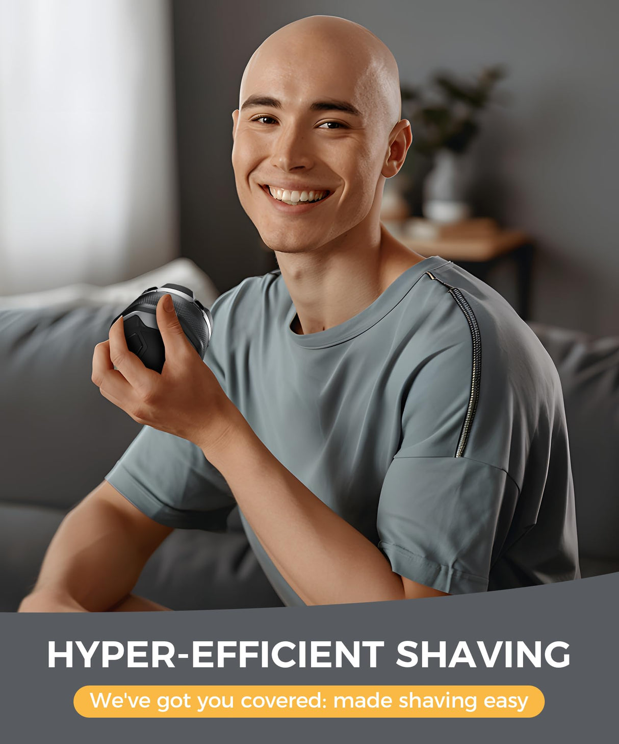 Head Shavers for Bald Men，Newly Designed Magnetic 6D Electric Razor, IPX8 Waterproof Dry/Wet, 10000 RPM High Speed Motor for Fast Shaving, USB-C Cable and Storage Bag for Home & Travel