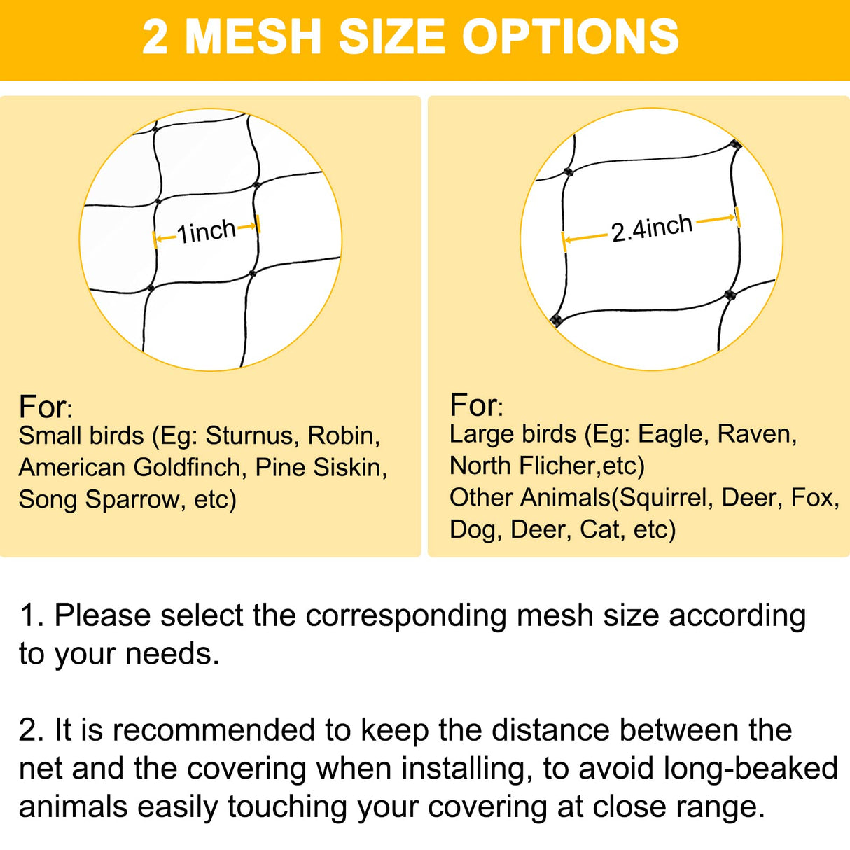 BSTPCOO 2.4" Mesh Nylon Bird Netting 50'x50', Poultry Netting, Chicken Net