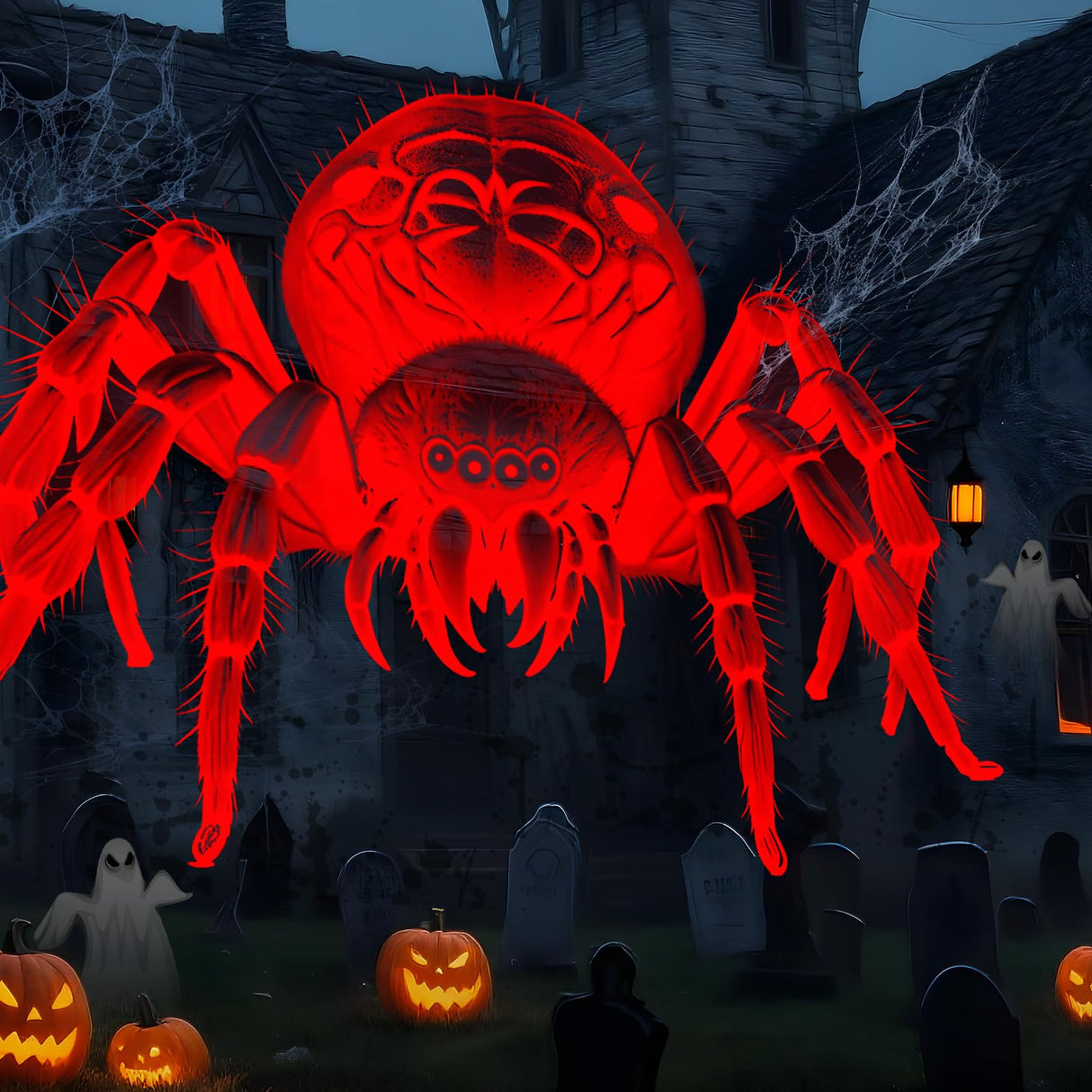 12 in 1 Halloween Christmas Projector Lights Outdoor, 3D Dynamic Ghost/Spider/Bat/Skull/Witch/Nativity/Santa in Sleigh Halloween Decorations,Night Light for Party Home Window Wall Holiday Decor