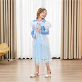 DLLYING Cinderella Dresses for Girls Little Kids Toddler Princess Fancy Dress Up Clothes + Accessories Halloween Christmas Carnival Role Play Birthday Party Cosplay Costume Blue 3 Years