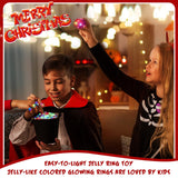 Leyndo 48 Pack LED Light up Rings Halloween Party Favors for Kids, Glow in The Dark Party Supplies Colorful Bumpy Jelly Rubber Finger Light for Halloween Treat Toy Christmas Goodie Bag Stuffers(Mixed)