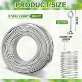Blulu 200 ft Wire Trellis Kit 16 Gauge Galvanized Coated Steel Garden Wire Trellis with 20 Vine Eye Screws for Outdoor Wall Fence Grape Climbing Plants