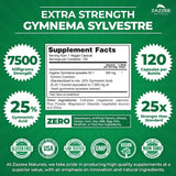 Zazzee Organic Gymnema Sylvestre 25:1 Extract, 7500 mg Strength, 25% Gymnemic Acid, 120 Vegan Capsules, 4 Month Supply, Standardized and Concentrated 25X Extract, All-Natural and Non-GMO