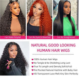 BRUAR 28 Inch Deep Wave Lace Front Wigs Human Hair Pre Plucked 13x4 HD Transparent Lace Frontal Wigs Human Hair 180% Density Deep Curly Glueless Wigs Human Hair for Women