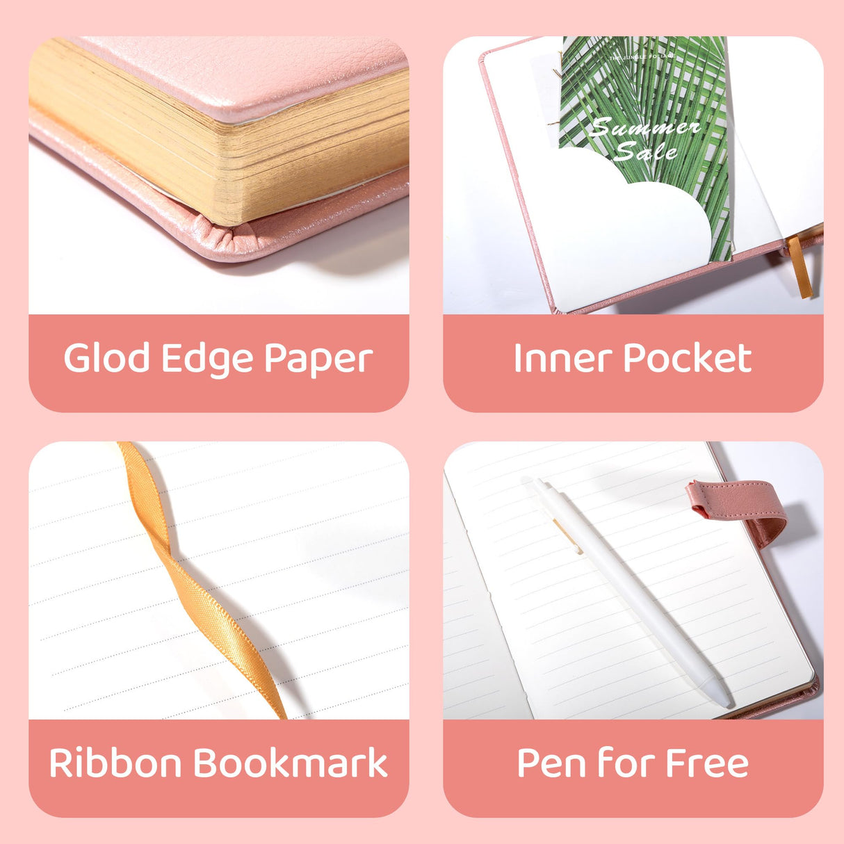 CAGIE Diary with Lock for Girls with Pen Heart Shaped Lock Diary with 2 Keys Golden Edge Lock Journal for Girls Women 290 Pages Journal with Lock for Writing, Travel, 5.3 x 7.1 inches, Pure Pink