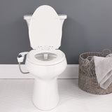 Bio Bidet SlimEdge Bidet Attachment for Toilet, Non Electric, Dual Nozzles for Front and Rear Cold Water Wash, Adjustable Water Pressure, White