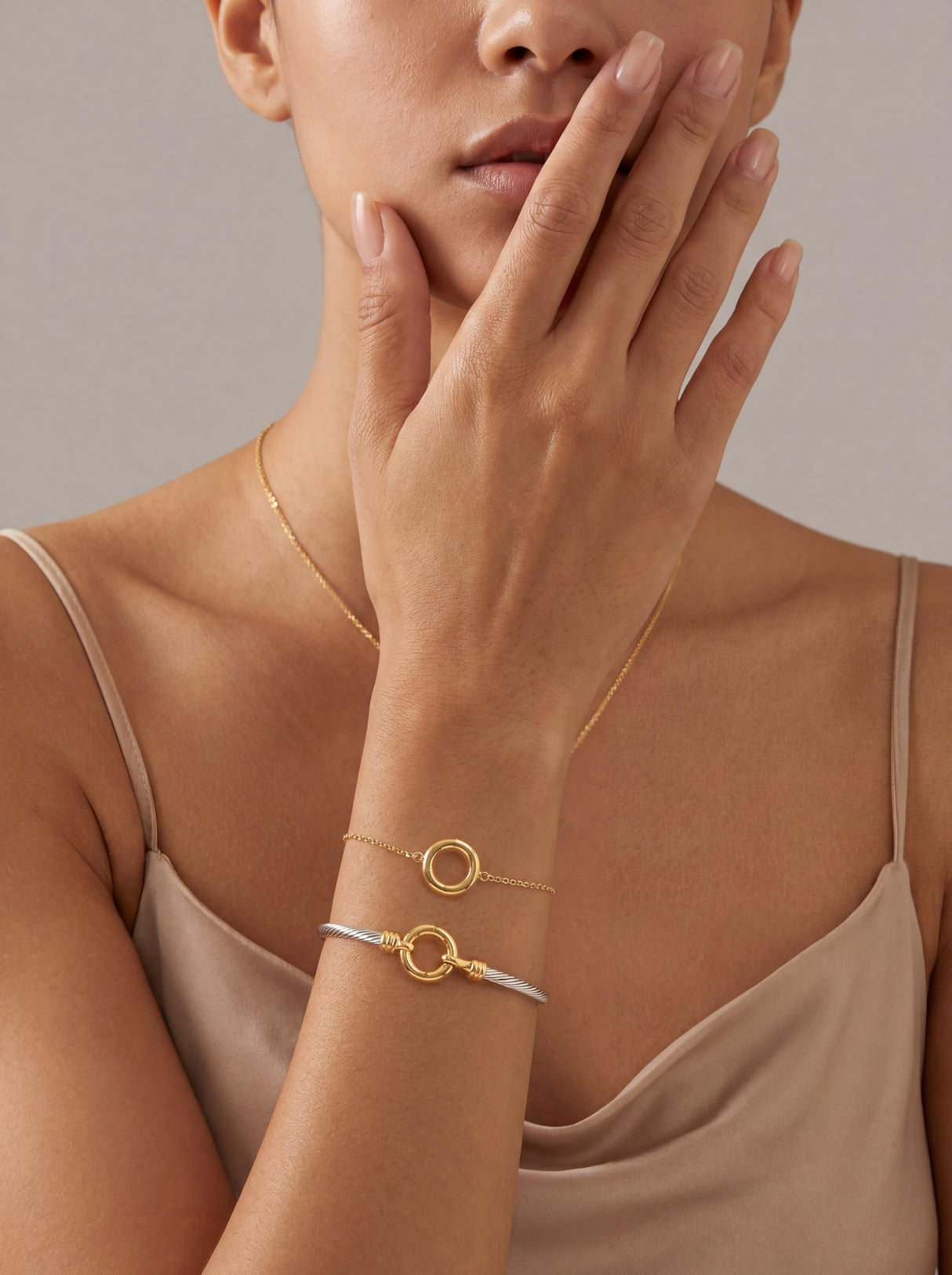 mulanci Cable Bracelets for Women, Twisted Cable Bracelet Cuff, Mixed Metal Two Tone Silver and Gold Bracelet, Wire Bangle Bracelets for Women