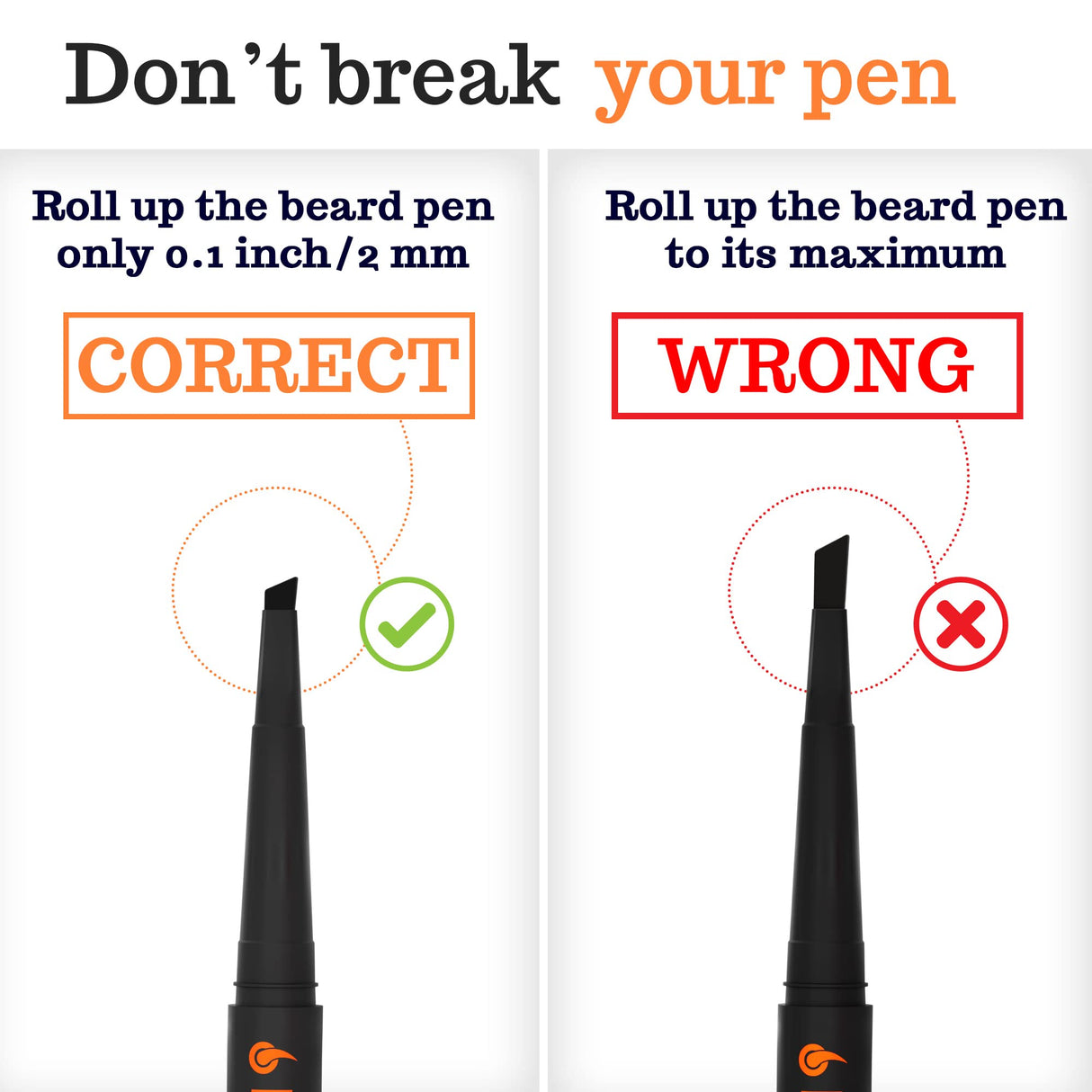 Beard Pen Filler for Men - Barber Styling Grooming Pencil - Waterproof, Sweat Proof, Long Lasting Solution with Natural Finish - Cover Beard and Scalp Patches in Seconds - Black 5 Pack