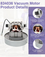 836099 834036 Vacuum Motor Compatible with proteam Super Coach Pro 10 and Super Coach Pro 6, proteam 107303 Cooling Fan for The ProVac FS 6