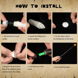 Floating Candles with Wand Remote, Magic Floating Halloween Candles, Flameless LED Flickering Witch Decor Hanging Candles for Halloween Christmas Birthday Party Room Ceiling Decorations, Pack of 12