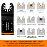 CONNOO 86 Pack Oscillating Saw Blades with Case, Arc Edge Multitool Blades, Oscillating Tool Blade, Bi-Metal for Wood/Metal/Plastic Kits Fit for Ryobi
