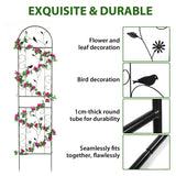 86.5" x 19.7" Metal Garden Trellis Outdoor for Climbing Plants, Black