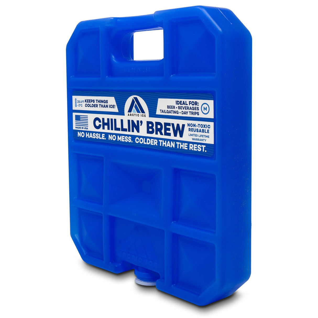 Arctic Ice Chillin' Brew Series, Long Lasting Reusable Ice Pack, Medium, 1.5 lbs, Blue