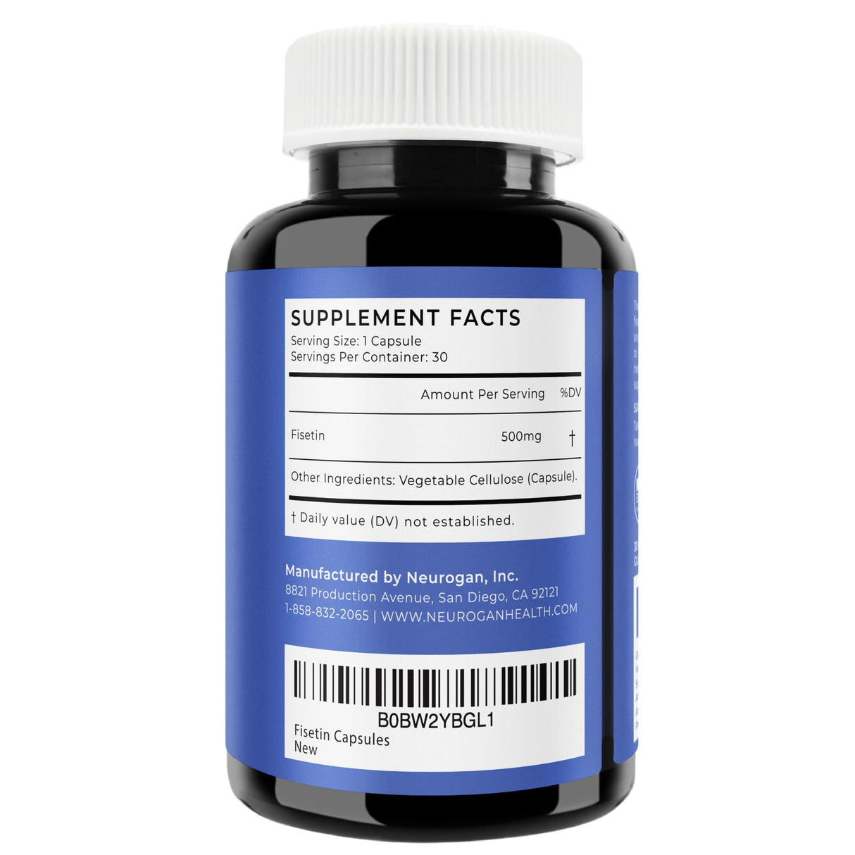 Neurogan Fisetin Supplement 500MG - 30 Count 98% Pure | Healthy-Aging & Brain Health Fisetin Capsules | Brain Supplements for Memory and Focus, Senolytic Support | Natural Polyphenols, Non-GMO