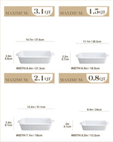 MALACASA Casserole Dishes for Oven, Ceramic Baking Dishes Set of 4, White