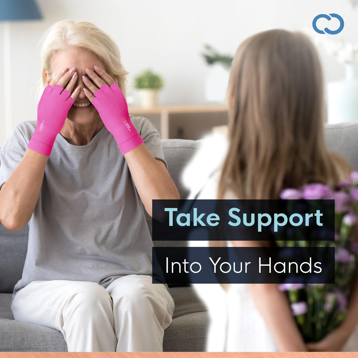 Copper Compression Arthritis Gloves | Fingerless Arthritis Carpal Tunnel Pain Relief for Men & Women | Hand Support Wrist Brace for Neuropathy, Rheumatoid, Tendonitis, Swelling, Crocheting, Typing Pink XS